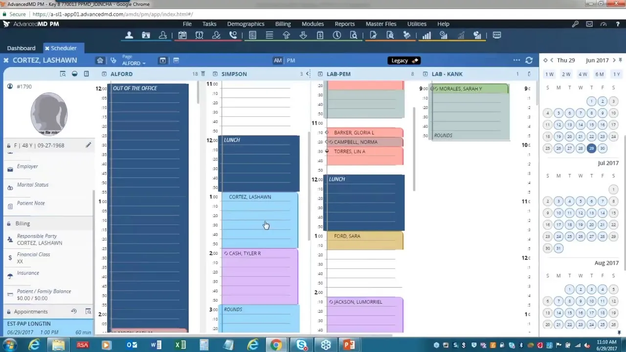 AdvancedMD interface