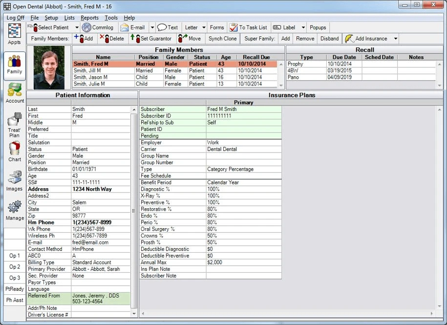 Open Dental interface