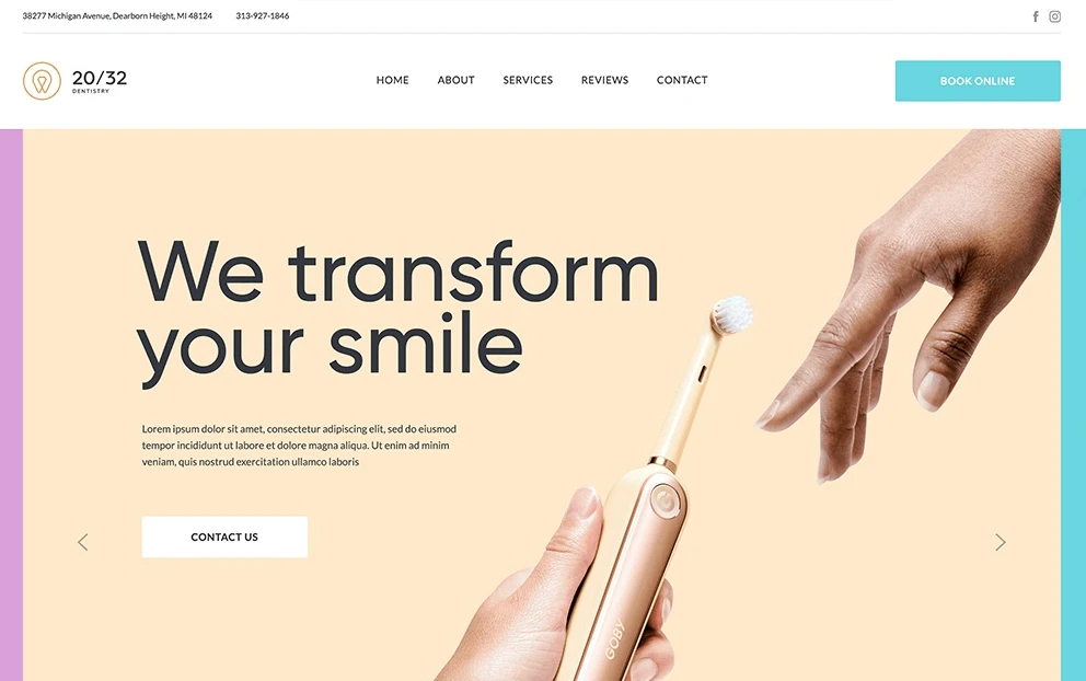 screenshot of 20/32 Dental Studio