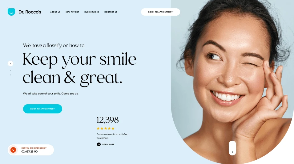 screenshot of Dr. Rocco&rsquo;s Dental Center website