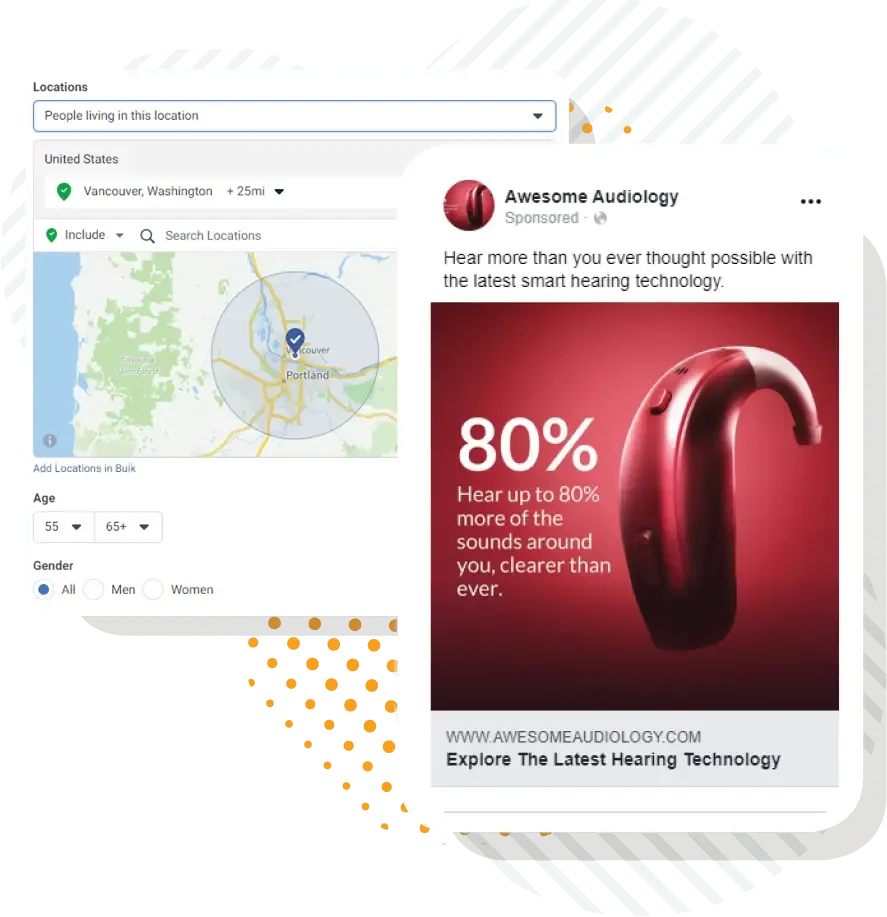 Picture of facebook ads for audiologists