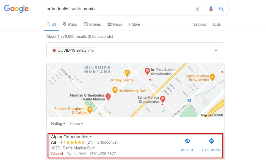 Google ads for orthodontic