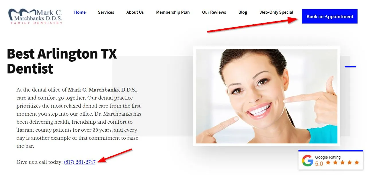 Picture of a booking page