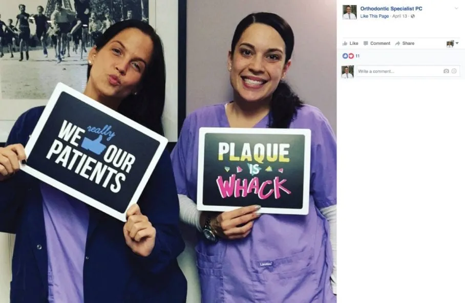 Facebook for orthodontics